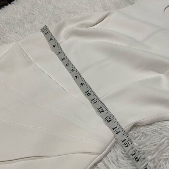 Alice + Olivia Kelsey Asymmetrical Drape Dress in White Size 8 - Picture 5 of 11
